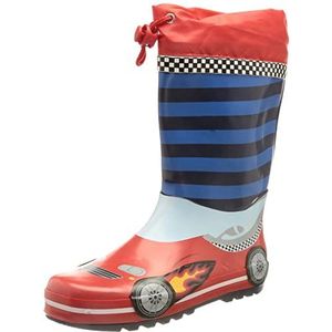 Playshoes jongens racewagen rubberlaarzen, Rot Blau, 24 EU