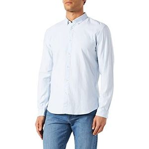 TOM TAILOR Denim Uomini Gestructureerd overhemd 1028716, 28530 - Light Blue Mini Herringbone, XXL