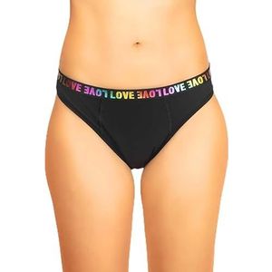 HAUTE PRESSION Klassieke menstruatie slipje voor tieners met elastische plooi in de taille, ref Capucinus T14 jaar, absorberend en herbruikbaar, Zwart, 14 Jaren