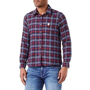 Rock Experience REWS00201 RE.CANAZEI Fit T-shirt Unisex - Volwassenen Check Red-Blue-White S, Check rood-blauw-wit, S