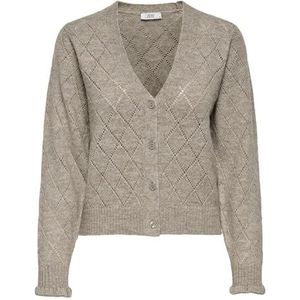 JDY - Vest - Gebreid - V-Hals - Lange Mouwen - Knoopsluiting - Ruches