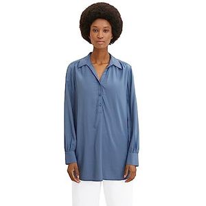 TOM TAILOR Dames Longstyle blouse 1032574, 10904 - Stormy Sea Blue, 40