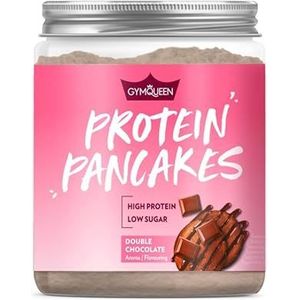 GymQueen Protein Pancake Mix Dubbele Chocolade 500g, Eiwitrijke pannenkoekenmix, pannenkoekenpoeder voor je extra portie eiwitten, snelle en gemakkelijke bereiding, suiker gereduceerd