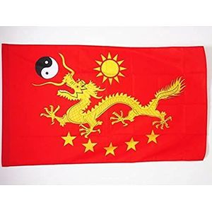 China Keizerlijke Vlag nieuw 90x60cm - Chinese vlag met draak 60 x 90 cm Omhulsel voor vlaggenmast - AZ FLAG