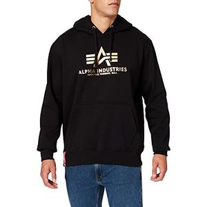 Alpha Industries Basic Foil Print Hoodie Zwart/goud L