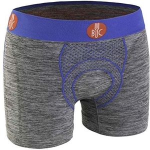 For Bicy Heren Urban Life Gewatteerde Boxer Shorts, Grijs Melange/Royal Blue, 2X-Large