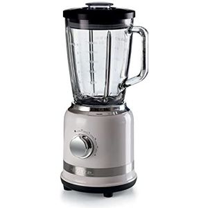 Ariete 585 Moderne mixer, 1000 W, inhoud 1,5 l, 4 snelheden + pulse-functie, beker van glas, 4 messen van roestvrij staal, wit