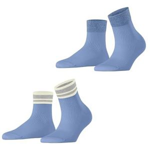 ESPRIT Dames Sokken Retro Glitter Multipack W Sso katoen gedessineerd 2 paar, Blauw Light Blue 6541, 35-38
