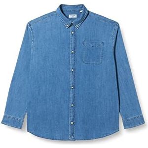 JACK&JONES PLUS Heren JPRBROOK shirt L/S PS hemd, Medium Blue Denim, 4XL