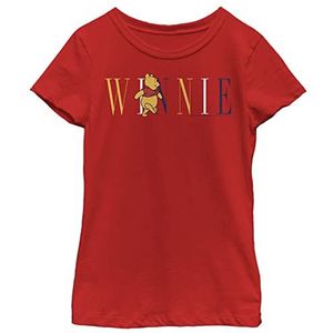 Disney Winnie Pooh Fashion Girl's Solid Crew Tee, Rood, XS, Rot, XS