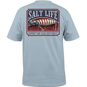 Salt Life Heren Local Star korte mouwen, comfortabele pasvorm T-shirt, Blauwe steen., S