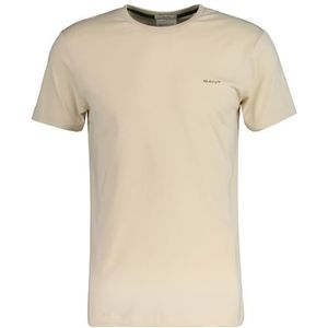 Contrast Logo SS T-shirt, zijdeachtig beige, 4XL