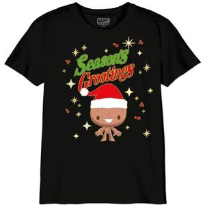 Marvel T-shirt voor jongens, Zwart, 10 Jaar