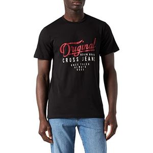 Cross Jeans Heren 15689 T-Shirt, Zwart, Normaal