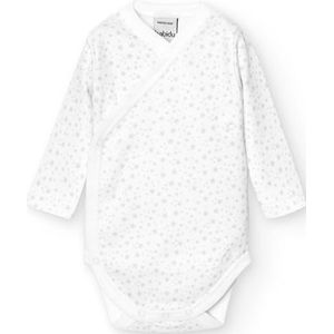 BABIDU Babybody met lange mouwen van 100% katoen met kruissluiting, sterrenprint, babybody voor pasgeborenen en premature baby's, zachte en hypoallergene stof voor de gevoelige huid, uniseks kleding