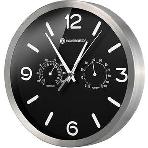 Bresser Wandklok -  Mytime Aluminium  - Zwart - Ø25 CM