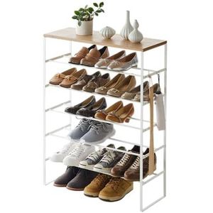 Yamazaki Schoenenrek met houten bovenblad - Tower - wit