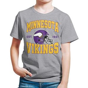 Junk Food Unisex NFL Team Helm T-shirt voor kinderen, Minnesota Vikings - Athletic Heather, XL