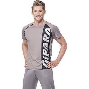 GIPARA FITNESS Heren T-shirt, korte mouwen, maat M-XXL, stofmix van 86% polyester en 14% polyamide