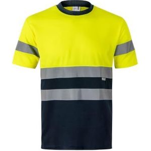 Velilla Tweekleurig T-shirt met korte mouwen met hoge zichtbaarheid en reflecterende banden, EN ISO 13688:2013 / EN ISO 20471:2013 + A1:2016, uniseks, Geel, M