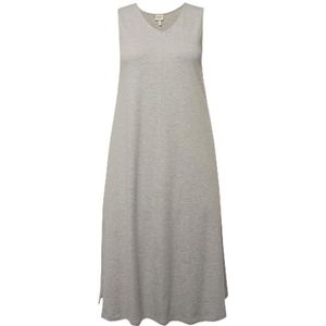 Ulla Popken, Dames grote maten, interlock-jurk met mouwen, grijs, 42/44 NL
