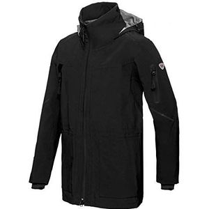 BP 1831-104-0032-Ln weerbestendige jas met opstaande kraag, verstelbare capuchon, 100% polyester, zwart, maat Ln