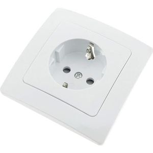 BeMatik SCHUKO-contactdoos met frame 80x80mm serie Lille wit (ME028)