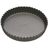 MasterClass KCMCHB40 Grote taartvorm, gecanneleerde quiche pan met losse bodem en PFOA anti-stick, robuust 1 mm dik koolstofstaal, 30 cm, grijs