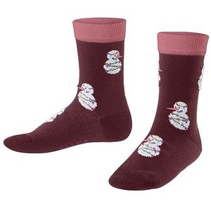 FALKE Unisex kinderen Funny Snowmen duurzaam katoen halfhoog met patroon 1 paar sokken, rood (Ruby 8830), 27-30