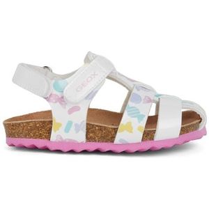 Geox B CHALKI Girl Sandalen voor baby's, wit/multicolor, 21 EU, Wit Multicolor, 21 EU