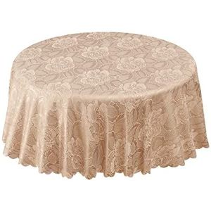 Emma Barclay Damask Rose tafelkleed, latte, 63 inch ronde diameter