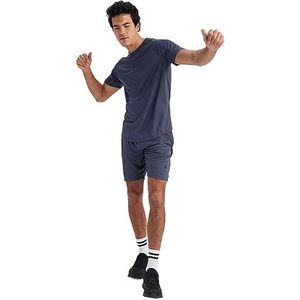 DeFacto Heren joggingbroek kort - comfortabele korte sportbroek voor mannen - veelzijdige korte broek voor heren - hoogwaardige herenbroek voor sportieve activiteiten, blauw, XS