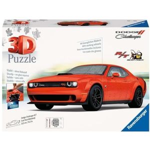Ravensburger 3D Puzzle 11284 - Dodge Challenger R/T Scat Pack Widebody - Het icoon onder de muscle cars als 3D-puzzelauto - voor muscle car-fans van 10 jaar en ouder: Beleef puzzels in de 3e dimensie
