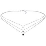 Elli Halsketting Dames Choker Laag met Kristallen in 925 Sterling Zilver