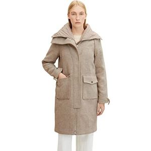 TOM TAILOR Dames Jas met opstaande kraag 1032470, 30284 - Offwhite Beige Twill Structure, L