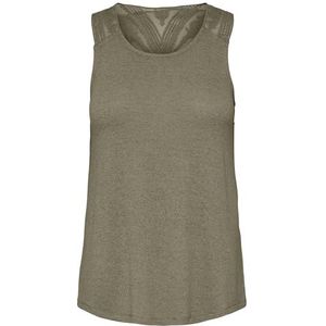 ONLY Dames Onlmarna Crochet Tank JRS Top, groen, M