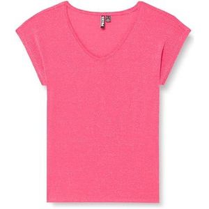 PIECES PCBillo Tee Lurex Stripes NOOS, Beetroot Purple/Detail: Gold Lurex, L