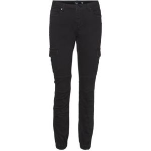 Vero Moda Vmivy Mr Enkle Cargo Jeans Color Noos Jeans dames, Black/Detail:washed, S / 30L