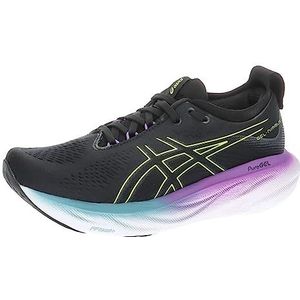 ASICS Gel-Nimbus 25, damessneaker, zwart heldergeel, 46 EU