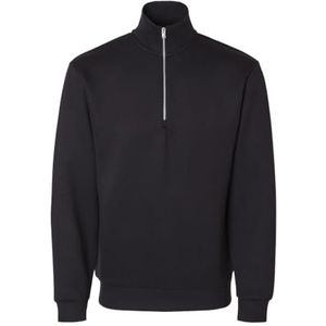 SELETED HOMME SLHEMANUEL ZIP HOGE NECK Sweat NOOS, zwart, L