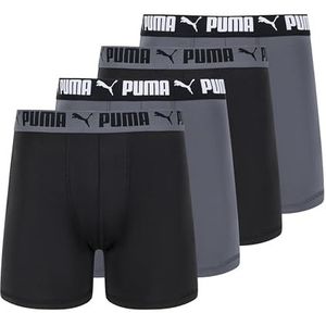 Puma 4-pack Active Stretch boxershorts voor heren, Zwart/Grijs, S