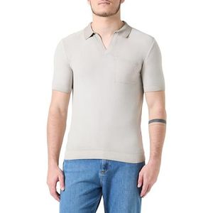 Replay Heren regular fit trui met korte mouwen met kraag van katoen, 022 Brown Rice, L