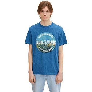 TOM TAILOR Uomini T-shirt met fotoprint 1032254, 28853 - Vallarta Blue, XXS