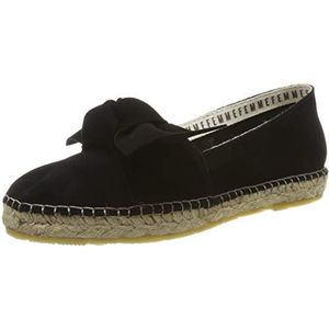 SELECTED FEMME Slfmarie Suede Bow B espadrilles voor dames, Zwart Zwart Zwart Zwart Zwart, 40 EU