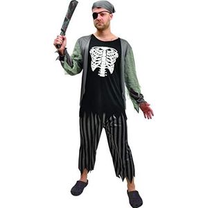 Pirate Skeleton Zombie costume disguise fancy dress man adult (One size 52-54)