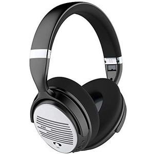 Smpl Actieve hoofdtelefoon met ruisonderdrukking - Bluetooth ANC over-ear hoofdtelefoon met microfoon voor bellen en diepe bas voor totale audiohelderheid, 16H speeltijd - zilver