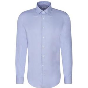 Seidensticker Zakelijk overhemd voor heren, shaped fit, strijkvrij, Kent-kraag, lange mouwen, 100% katoen, blauw, 37