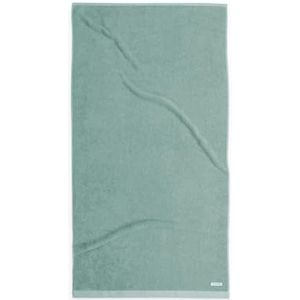 TOM TAILOR douchehanddoek, 70 x 140 cm, 100% katoen/badstof, met twee hangers en label met logo, Color Bath Towel (Fresh Sage)