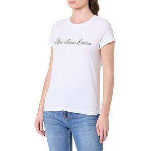 Pepe Jeans Dames W Basic Stretch Logo T-shirt, wit(wit), M