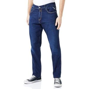 Replay Heren Jeans Sandot Tapered-Fit met stretch, Blauw (Dark Blue 007), 31W / 34L, 007, donkerblauw, 31W x 34L